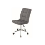 Scaun birou cu stofa tip catifea sl q020, inaltime reglabila, cadru cromat, rotatie 360°, roti pivotante, 90 kg, gri drm8812