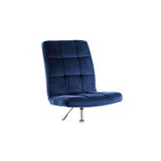 Scaun birou cu stofa tip catifea sl q020, inaltime reglabila, cadru cromat, rotatie 360°, 90 kg, albastru drm9671