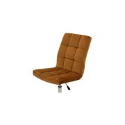 Scaun birou cu stofa tip catifea sl q020, ergonomic, inaltime reglabila, cadru cromat, rotatie 360°, 90 kg, mustar drm9604