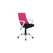 Scaun birou ergonomic, sl q248, tapiterie stofa, reglabil pe inaltime, roti pivotante, mecanism balansare, 100 kg, negru/roz drm4735
