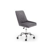 Scaun birou copii hm rico, ergonomic, stofa tip catifea, cadru polipropilena, 100 kg, gri drm9681