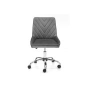Scaun birou copii hm rico, ergonomic, stofa tip catifea, cadru polipropilena, 100 kg, gri drm9681