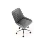 Scaun birou copii hm rico, ergonomic, stofa tip catifea, cadru polipropilena, 100 kg, gri drm9681