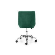 Scaun birou copii hm rico, ergonomic, stofa tip catifea, cadru polipropilena, pivotant, inaltime reglabila, 100 kg, verde drm9916