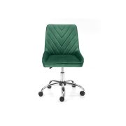 Scaun birou copii hm rico, ergonomic, stofa tip catifea, cadru polipropilena, pivotant, inaltime reglabila, 100 kg, verde drm9916