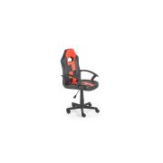 Scaun birou copii hm storm, piele ecologica, inaltime ajustabila, rotire 360 ˚, 100 kg, negru/rosu drm8866