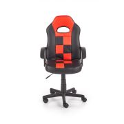 Scaun birou copii hm storm, piele ecologica, inaltime ajustabila, rotire 360 ˚, 100 kg, negru/rosu drm8866