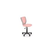 Scaun birou copii hm toby, ergonomic, cadru polipropilena, rotativ, inaltime reglabila, roti pivotante, 80 kg, gri/roz drm8855