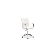 Scaun birou copii sl q022, ergonomic, cadru otel, piele ecologica, inaltime ajustabila, rotatie 360°, 60 kg, alb drm8867