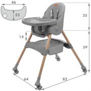 Scaun de masa 2 in 1 kidwell karimi - gri edeedikrwykar02a0