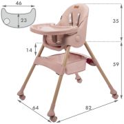 Scaun de masa 2 in 1 kidwell karimi - roz edeedikrwykar01a0