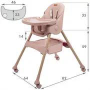 Scaun de masa 2 in 1 kidwell karimi - roz edeedikrwykar01a0