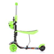 Trotineta chipolino kiddy evo 3 in 1 cu maner green graffiti hubdskieh022gg