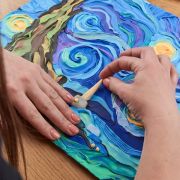 Set pictura 3D cu argila usoara, 30*40cm - Starry Night KRTOK10005