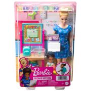 BARBIE CARIERE SET MOBILIER CU PAPUSA BLONDA PROFESOARA VIVMTDHB63_HCN19