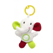 Jucarie cu vibratii pentru bebelusi BabyJem, Elefantel din plus, 6 luni+ (Culoare: Alb / Negru) JEMbj_8331