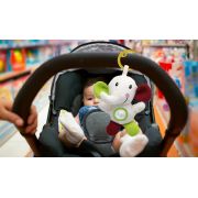 Jucarie cu vibratii pentru bebelusi BabyJem, Elefantel din plus, 6 luni+ (Culoare: Rosu/Verde) JEMbj_8332