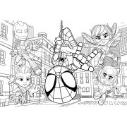 Puzzle de colorat maxi - paienjenelul marvel si prietenii lui uimitori (2 x 24 de piese)