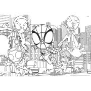 Puzzle de colorat maxi - paienjenelul marvel si prietenii lui uimitori (2 x 24 de piese)