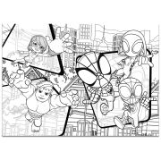 Puzzle de colorat maxi - paienjenelul marvel si prietenii lui uimitori (4 x 48 de piese)
