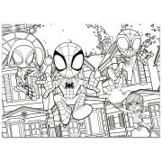 Puzzle de colorat maxi - paienjenelul marvel si prietenii lui uimitori (4 x 48 de piese)