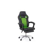 Scaun directorial gaming off 3091, piele ecologica, insertii mesh, baza cromata, 120 kg drm9660
