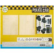 Set de Constructie Lemn Vehicule 3D Grafix GR400079 BBJGR400079_Masina Politie