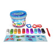 Set plastilina si accesorii pentru modelaj  Lovin - 10 culori pentru baietei KRTOK41154