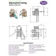 Complex de joaca balconyfort &trade; single swing, tobogan verde, dunster house - okedhps701-1