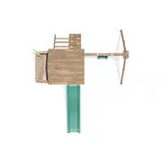 Complex de joaca balconyfort &trade; single swing, tobogan verde, dunster house - okedhps701-1