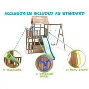 Complex de joaca balconyfort &trade; single swing, tobogan verde, dunster house - okedhps701-1