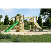 Complex joaca din lemn cu 2 turnuri si pod maxi exposure fungoo - okefu08300pkxg2
