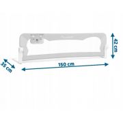 Bariera de protectie pentru pat 150 x 35 x 42 cm nukido 722200 - gri edeedi722200