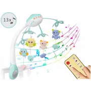 Carusel muzical pentru patut cu proiector, sunete si jucarii ricokids rk-813 - albastru edeedi781300
