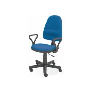 Scaun de birou hm bravo, ergonomic, cadru polipropilena, stofa, inaltime ajustabila, 80 kg, albastru drm2740