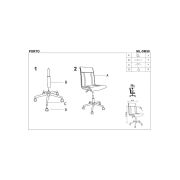 Scaun de birou hm porto, ergonomic, piele ecologica, cadru metalic, inaltime reglabila, 90 kg, negru drm2777