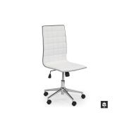 Scaun birou hm tirol, ergonomic, piele ecologica, cadru cromat, inaltime ajustabila, 90 kg, 107x44x41 cm, alb drm2071