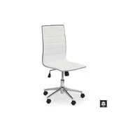 Scaun birou hm tirol, ergonomic, piele ecologica, cadru cromat, inaltime ajustabila, 90 kg, 107x44x41 cm, alb drm2071