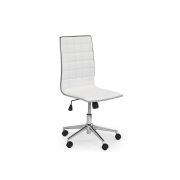 Scaun birou hm tirol, ergonomic, piele ecologica, cadru cromat, inaltime ajustabila, 90 kg, 107x44x41 cm, alb drm2071