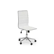Scaun birou hm tirol, ergonomic, piele ecologica, cadru cromat, inaltime ajustabila, 90 kg, 107x44x41 cm, alb drm2071