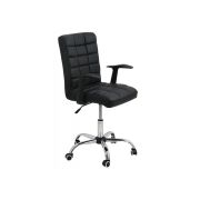 Scaun birou off 603, mecanism de balans, piele ecologica, baza otel cromat, 100 kg drm2533