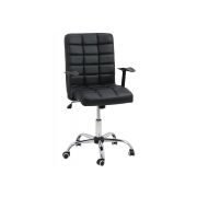 Scaun birou off 603, mecanism de balans, piele ecologica, baza otel cromat, 100 kg drm2533