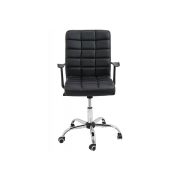 Scaun birou off 603, mecanism de balans, piele ecologica, baza otel cromat, 100 kg drm2533