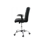 Scaun birou off 603, mecanism de balans, piele ecologica, baza otel cromat, 100 kg drm2533
