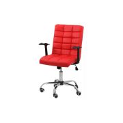 Scaun birou off 603, mecanism de balans, piele ecologica, baza otel cromat, 100 kg drm2533