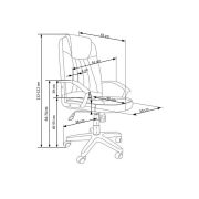 Scaun birou hm rino, ergonomic, stofa, inaltime reglabila, mecanism balansare, 100 kg, 122x61x40 cm, gri drm2097