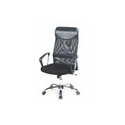 Scaun birou hm vire, mesh, ergonomic, cadru metal, tetiera cu piele ecologica, inaltime ajustabila, mecanism balansare, 100 kg, negru drm1988