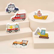 Tabla educativa din lemn cu cifre, animale si vehicule ricokids 781400  edeedi781400