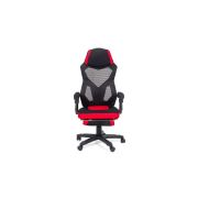 Scaun off 304, ergonomic, mesh, mecanism de balans, suport picioare retractabil, 110 kg, negru/rosu drm8989