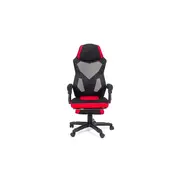 Scaun off 304, ergonomic, mesh, mecanism de balans, suport picioare retractabil, 110 kg, negru/rosu drm8989